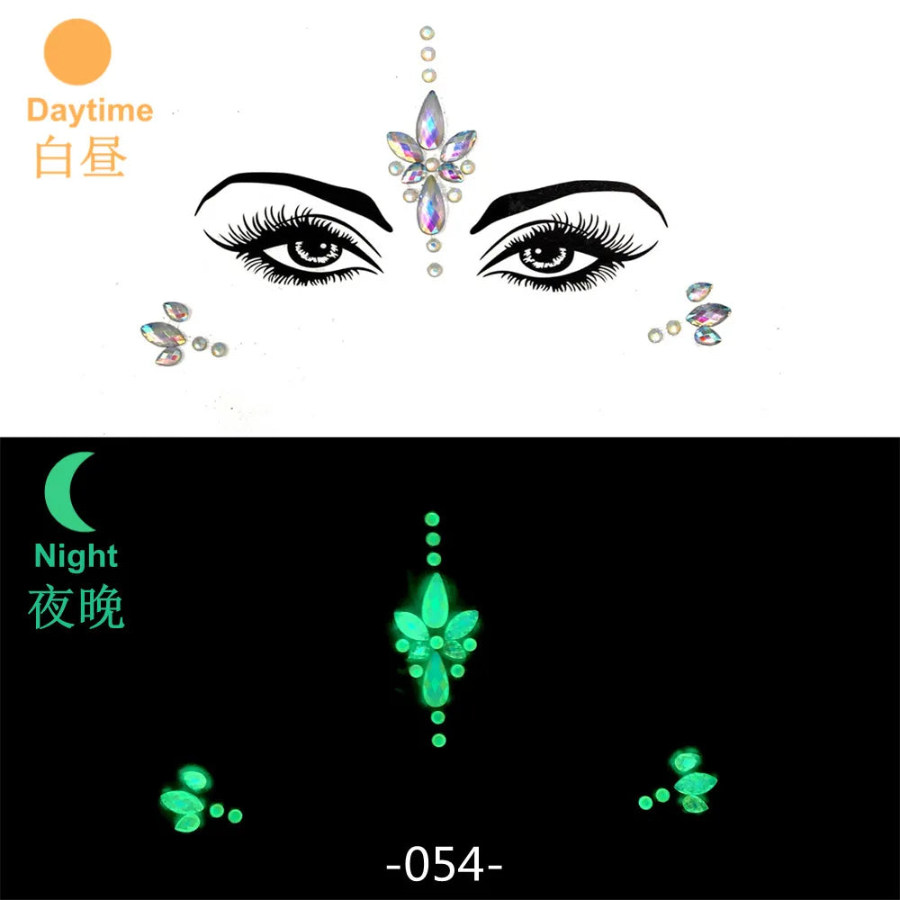 Strass Visage 3D Brillants – Bijoux de Peau pour Festival & Soirées