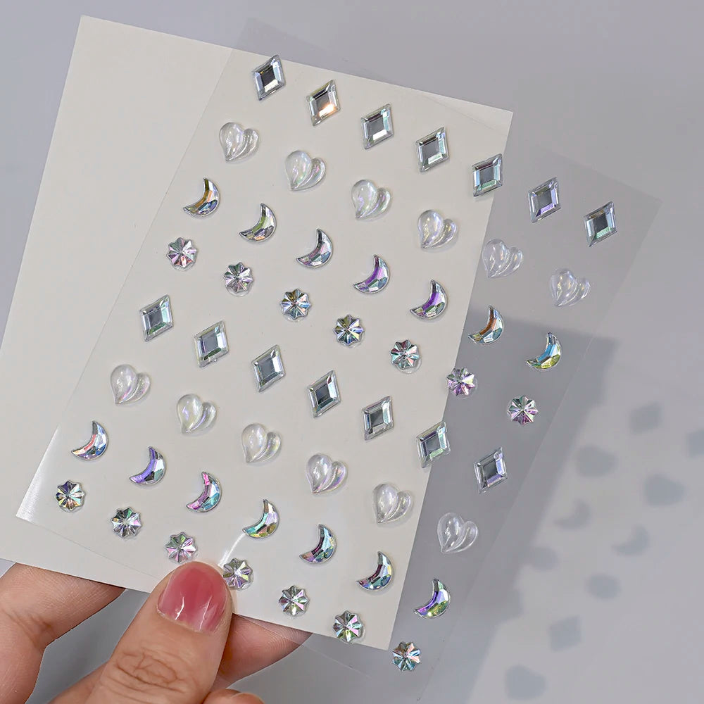 Strass Visage Aurora Cristal 3D – Bijoux Adhésifs Effet Diamant