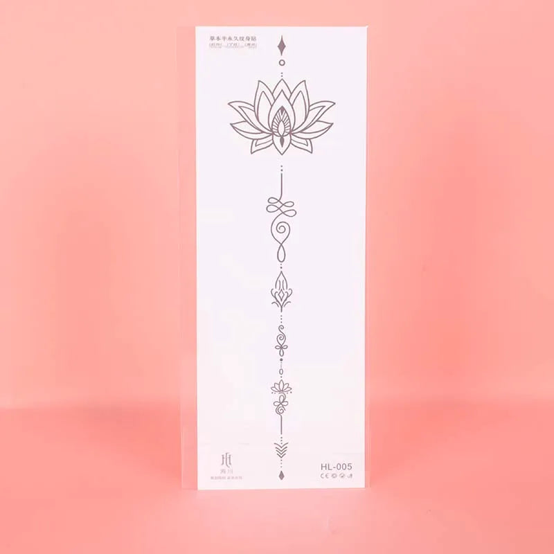 Tatouage Temporaire Fleur de Lotus – Grand Format Torse & Dos