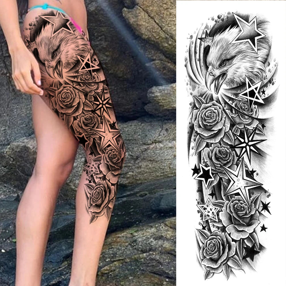 Tatouage Sleeve Bras Complet – Style Guerrier Réaliste Homme & Femme