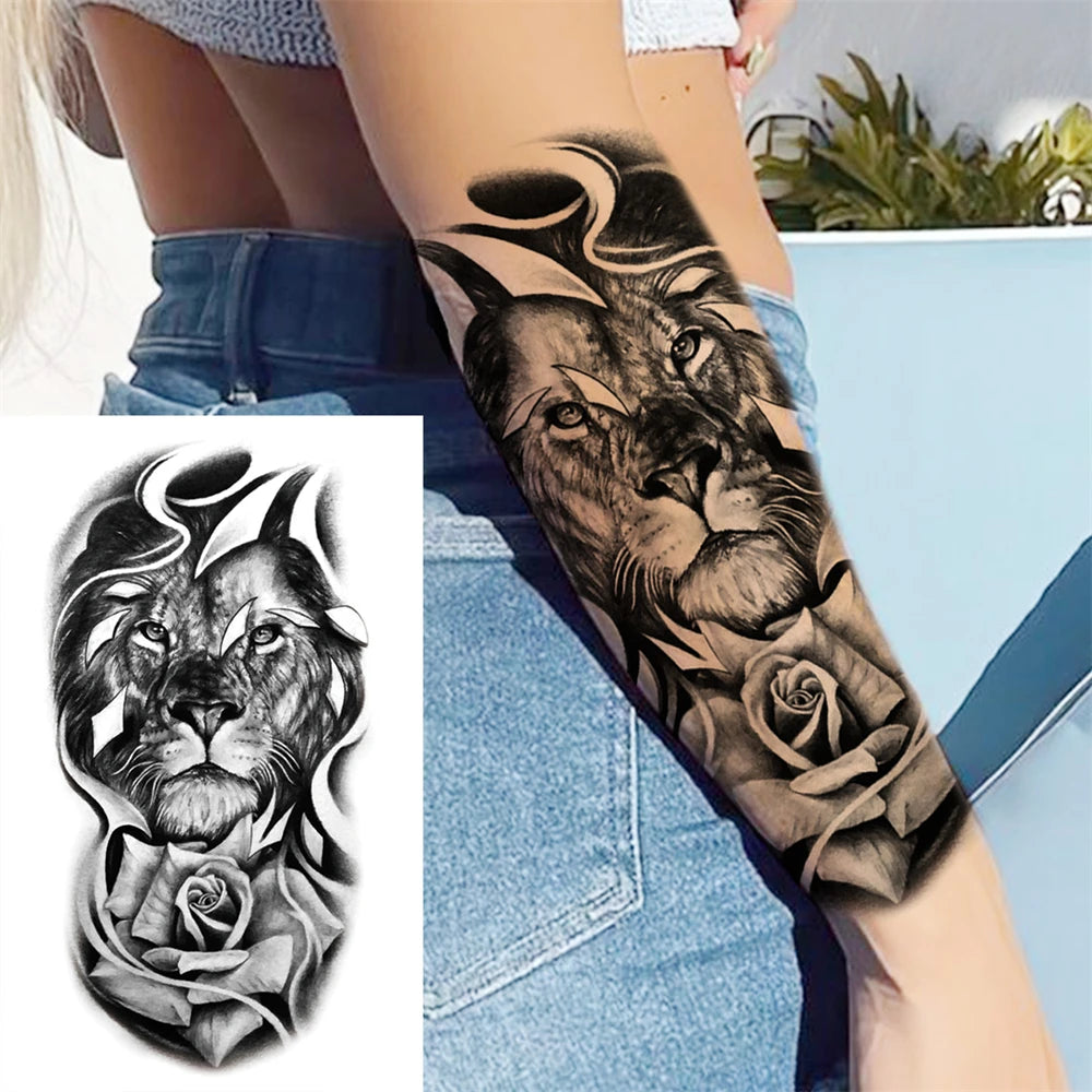 Tatouage Sleeve Bras Complet – Style Guerrier Réaliste Homme & Femme
