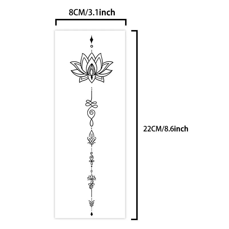 Tatouage Temporaire Fleur de Lotus – Grand Format Torse & Dos