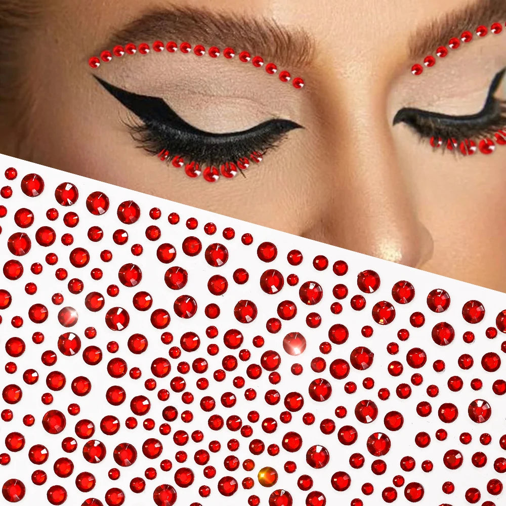 Strass Visage Aurora Cristal 3D – Bijoux Adhésifs Effet Diamant
