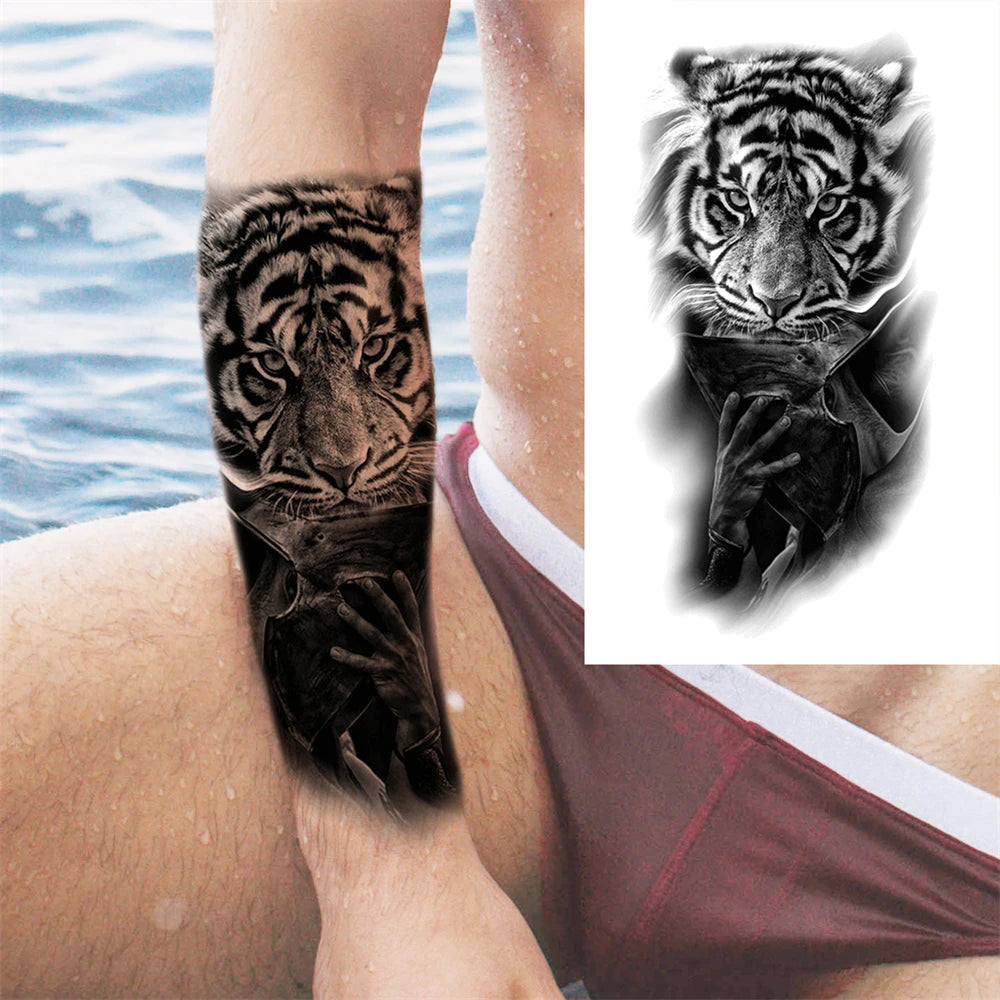 Tatouage Sleeve Bras Complet – Style Guerrier Réaliste Homme & Femme