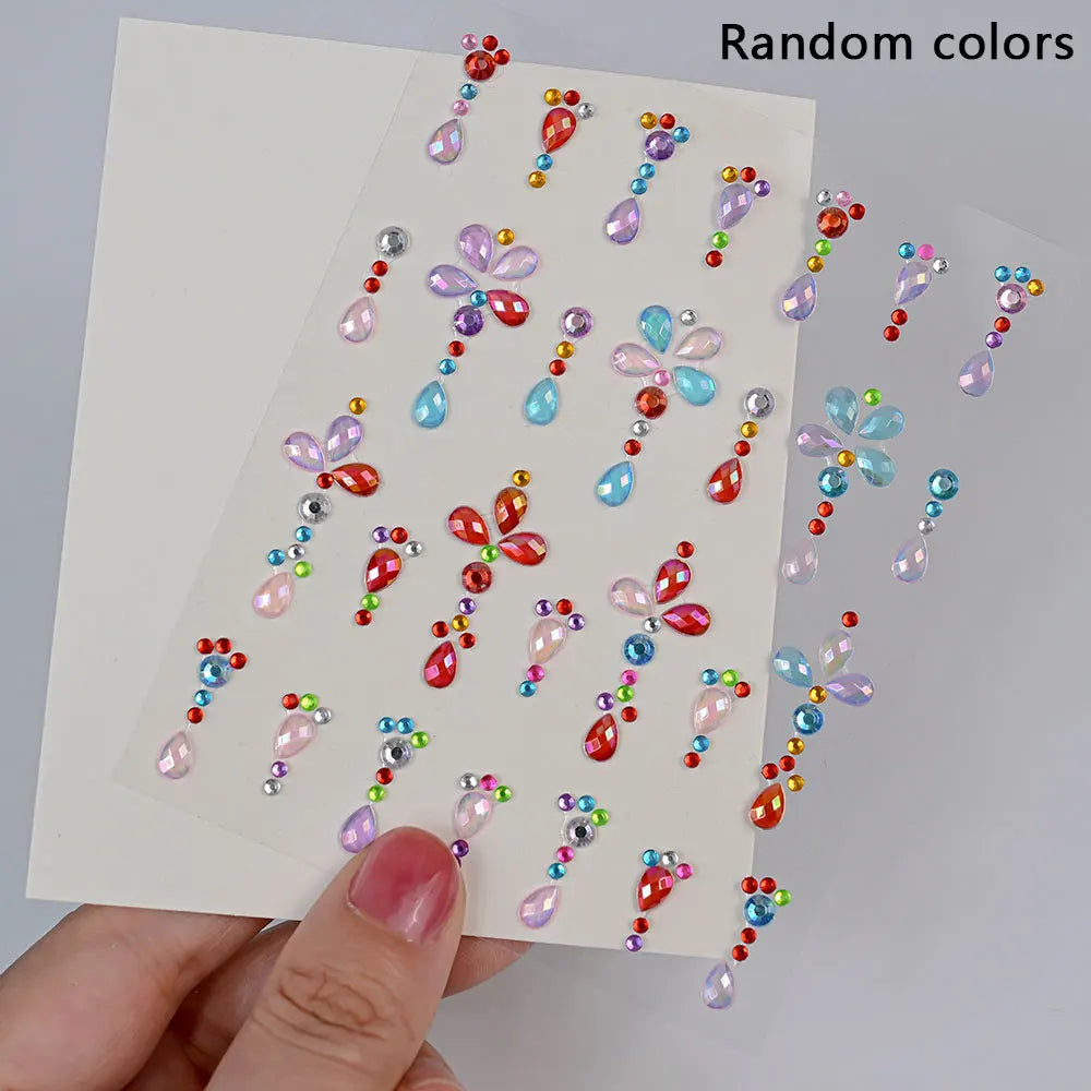 Strass Visage Aurora Cristal 3D – Bijoux Adhésifs Effet Diamant