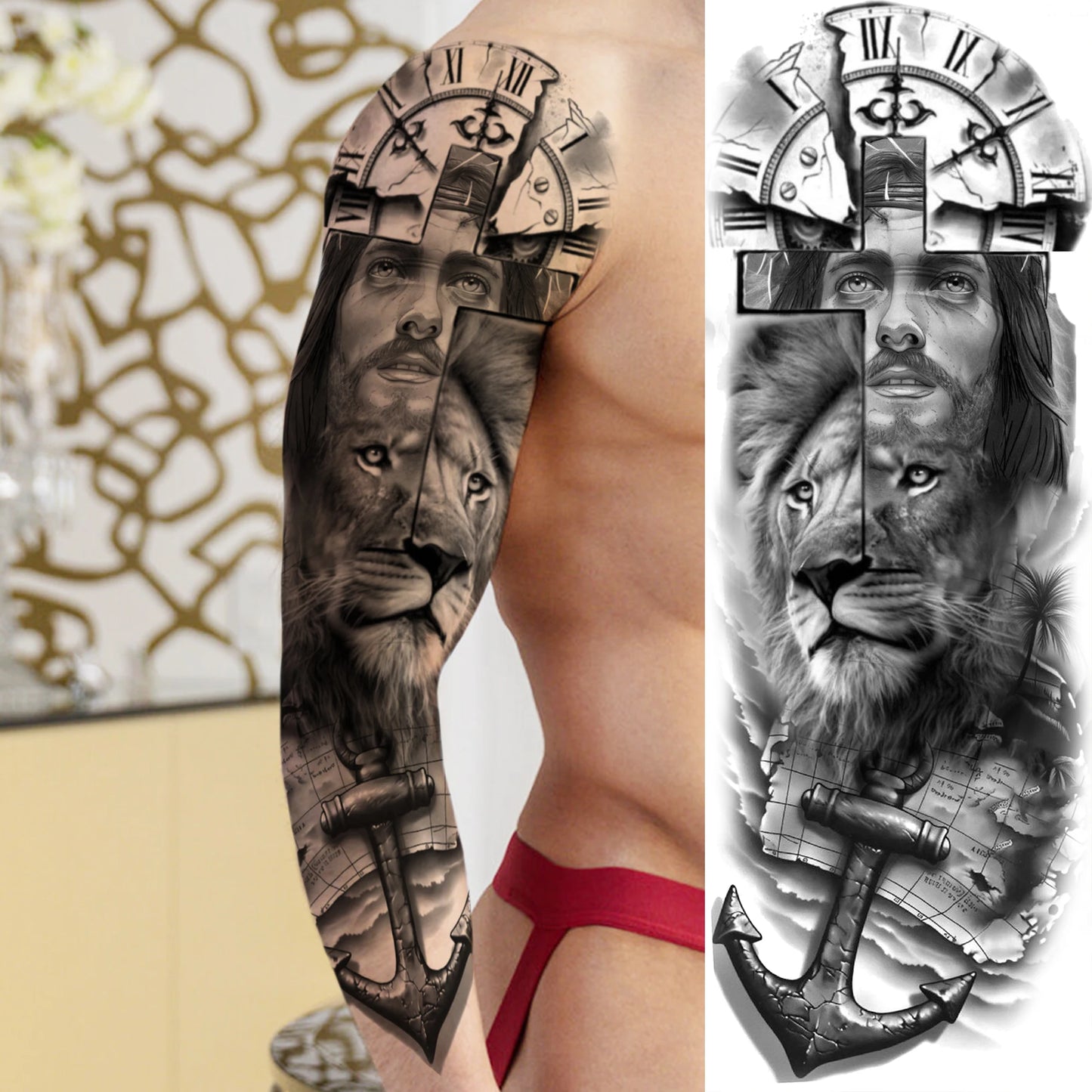Tatouage Sleeve Bras Complet – Joker Gangster Grand Format