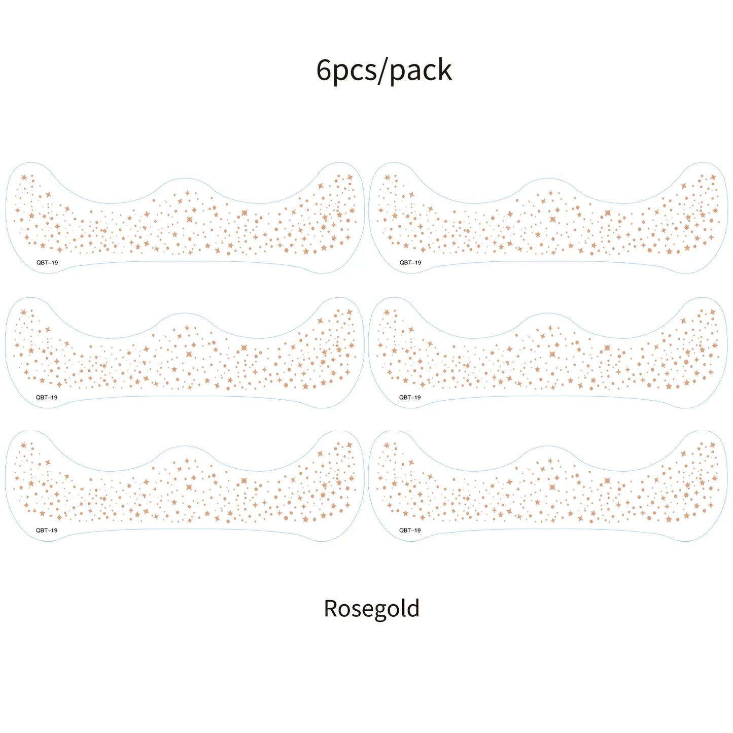 Faux Taches de Rousseur Pailletées - 6 Planches Stickers Maquillage Tendance