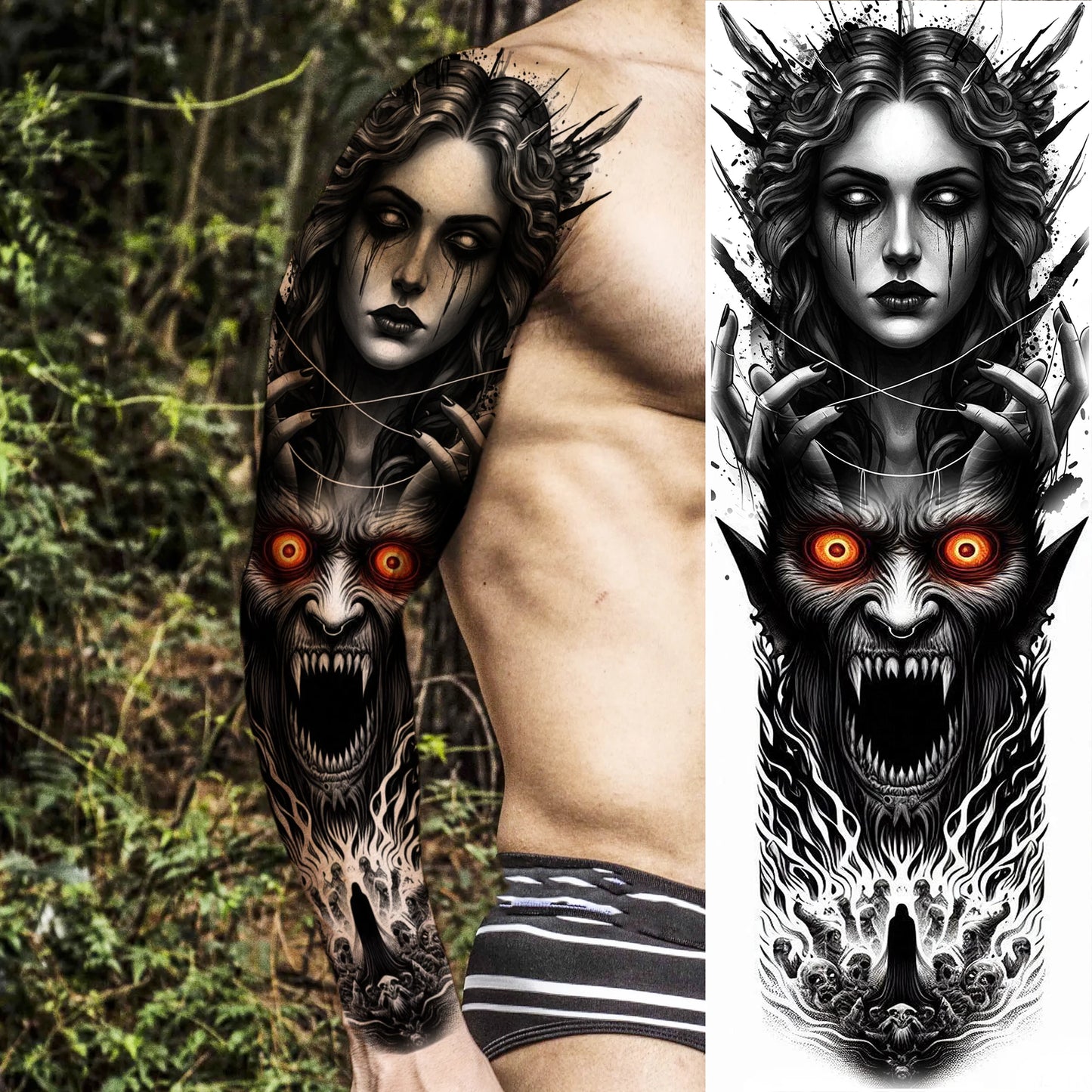 Tatouage Sleeve Bras Complet – Joker Gangster Grand Format
