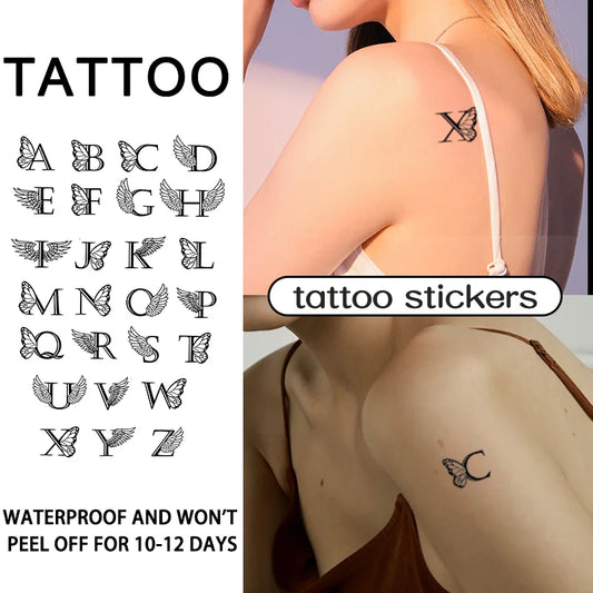Tatouage Temporaire Lettres Anglaises - Citation, Prénom Waterproof