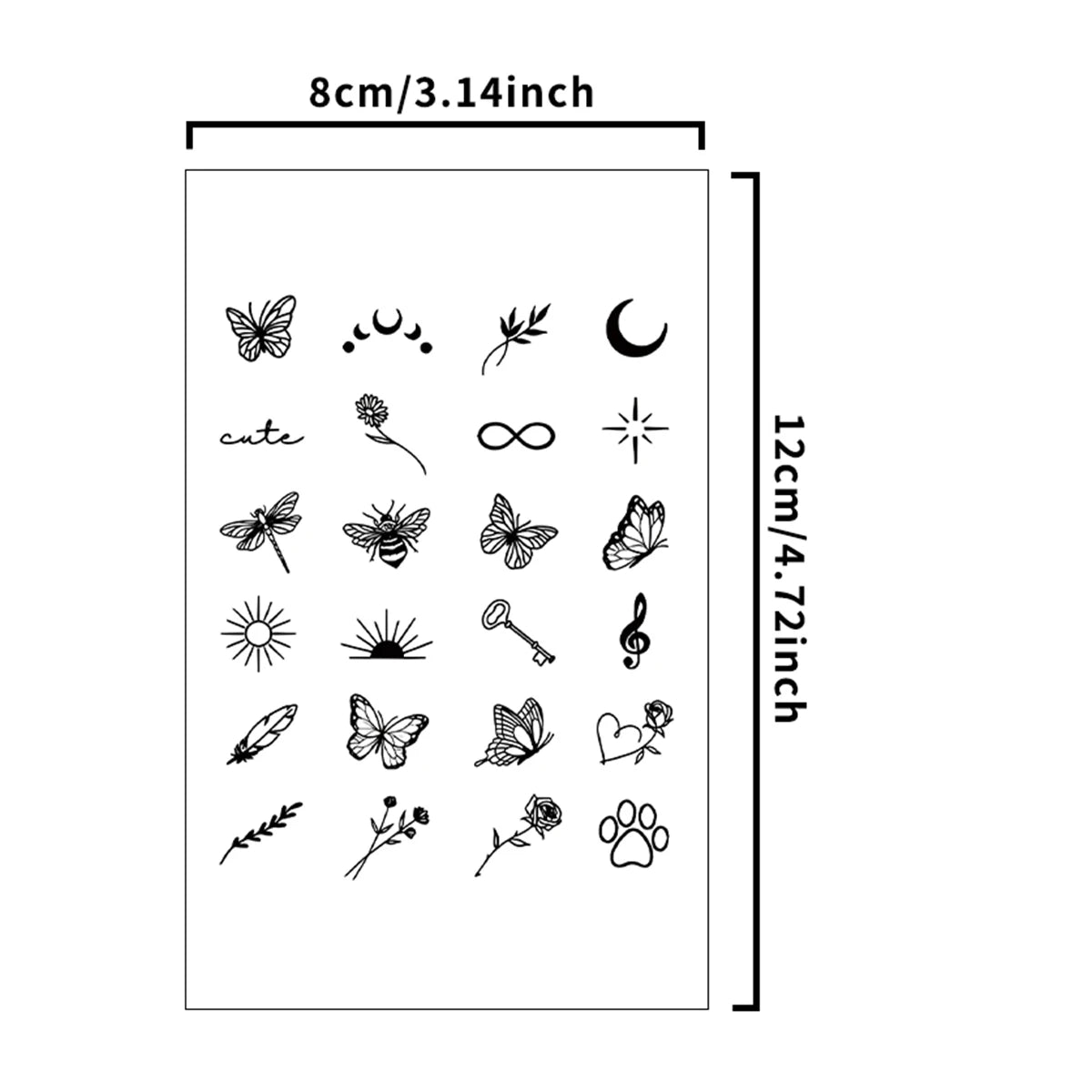 Mini Tatouages Temporaires – Petits Motifs Doigt & Poignet