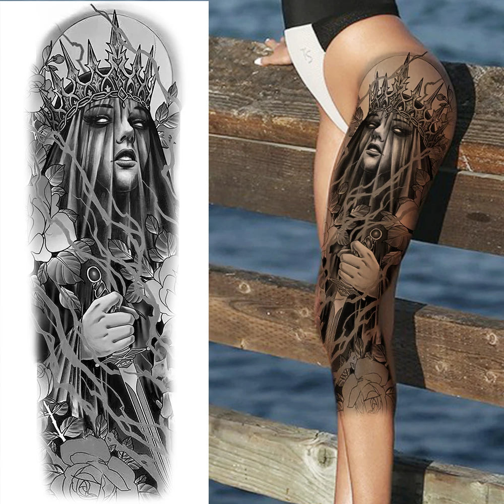Tatouage Sleeve Bras Complet – Style Guerrier Réaliste Homme & Femme