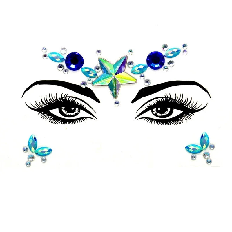 Strass Visage 3D Brillants – Bijoux de Peau pour Festival & Soirées