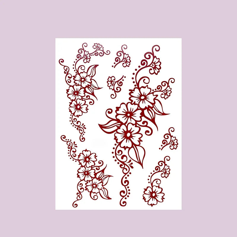 Tatouage Henné Bordeaux Mains et Corps - Motifs Floraux Mariage