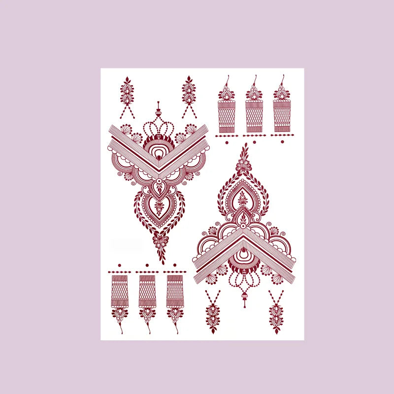 Tatouage Henné Bordeaux Mains et Corps - Motifs Floraux Mariage