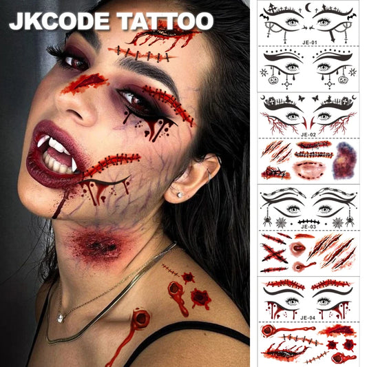 Set 12 Stickers Maquillage Halloween – Yeux & Visage Express