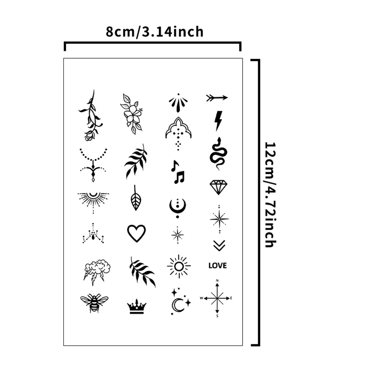 Mini Tatouages Temporaires – Petits Motifs Doigt & Poignet