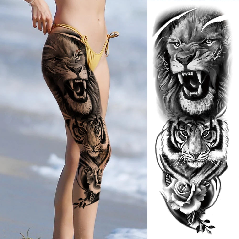 Tatouage Sleeve Bras Complet – Style Guerrier Réaliste Homme & Femme