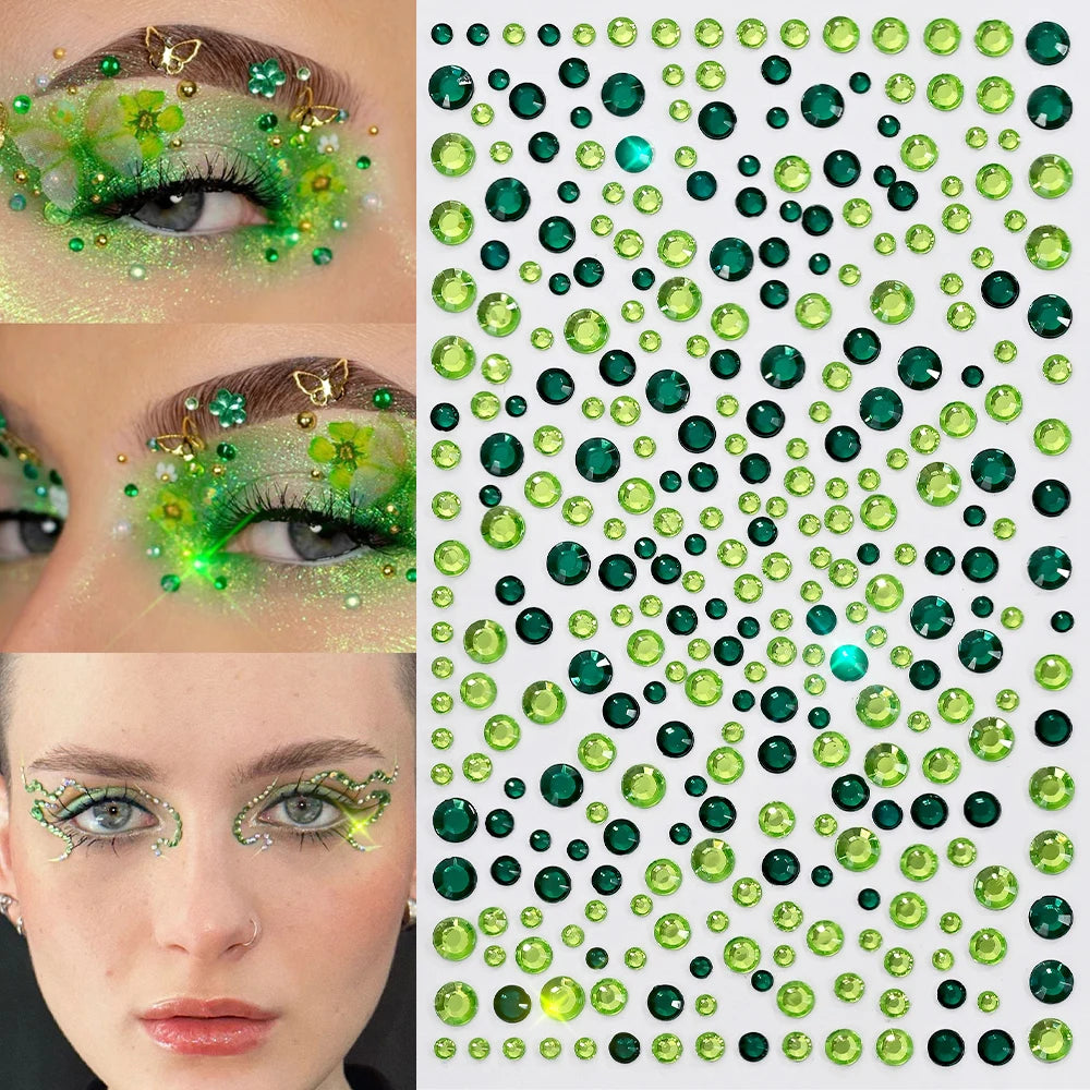 Strass Visage Aurora Cristal 3D – Bijoux Adhésifs Effet Diamant