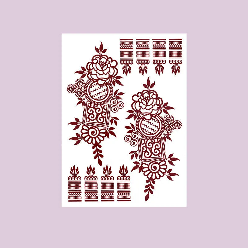 Tatouage Henné Bordeaux Pieds & Mains - Fleurs Florales Mariage Ramadan Festival