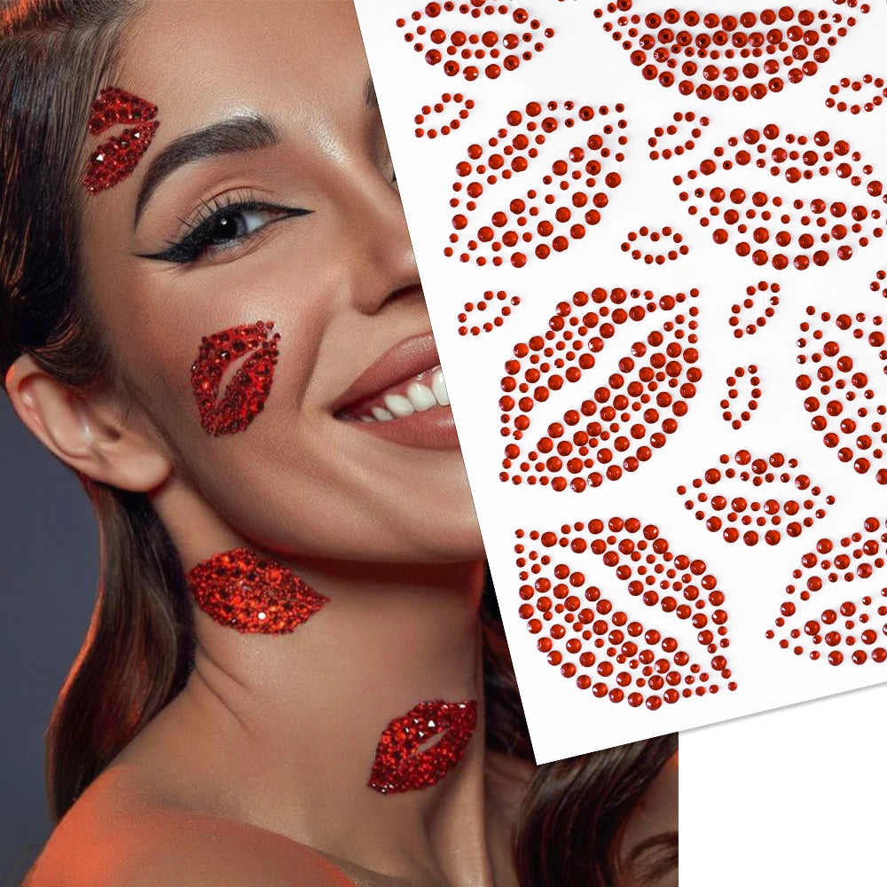 Strass Visage Aurora Cristal 3D – Bijoux Adhésifs Effet Diamant