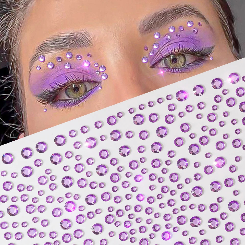 Strass Visage Aurora Cristal 3D – Bijoux Adhésifs Effet Diamant