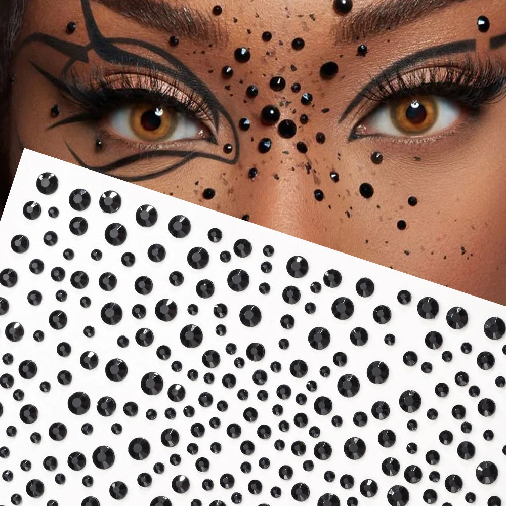 Strass Visage Aurora Cristal 3D – Bijoux Adhésifs Effet Diamant