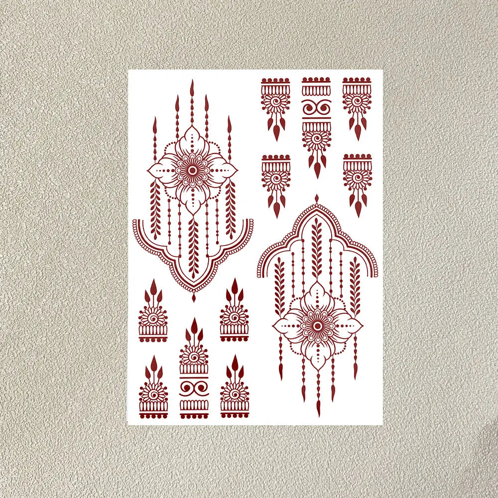 Tatouage Henné Bordeaux Mains et Corps - Motifs Floraux Mariage
