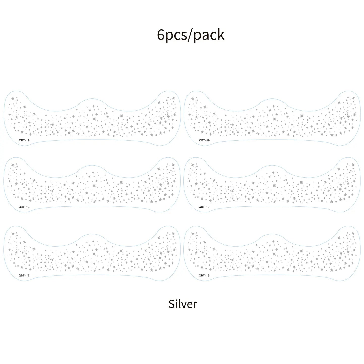 Faux Taches de Rousseur Pailletées - 6 Planches Stickers Maquillage Tendance
