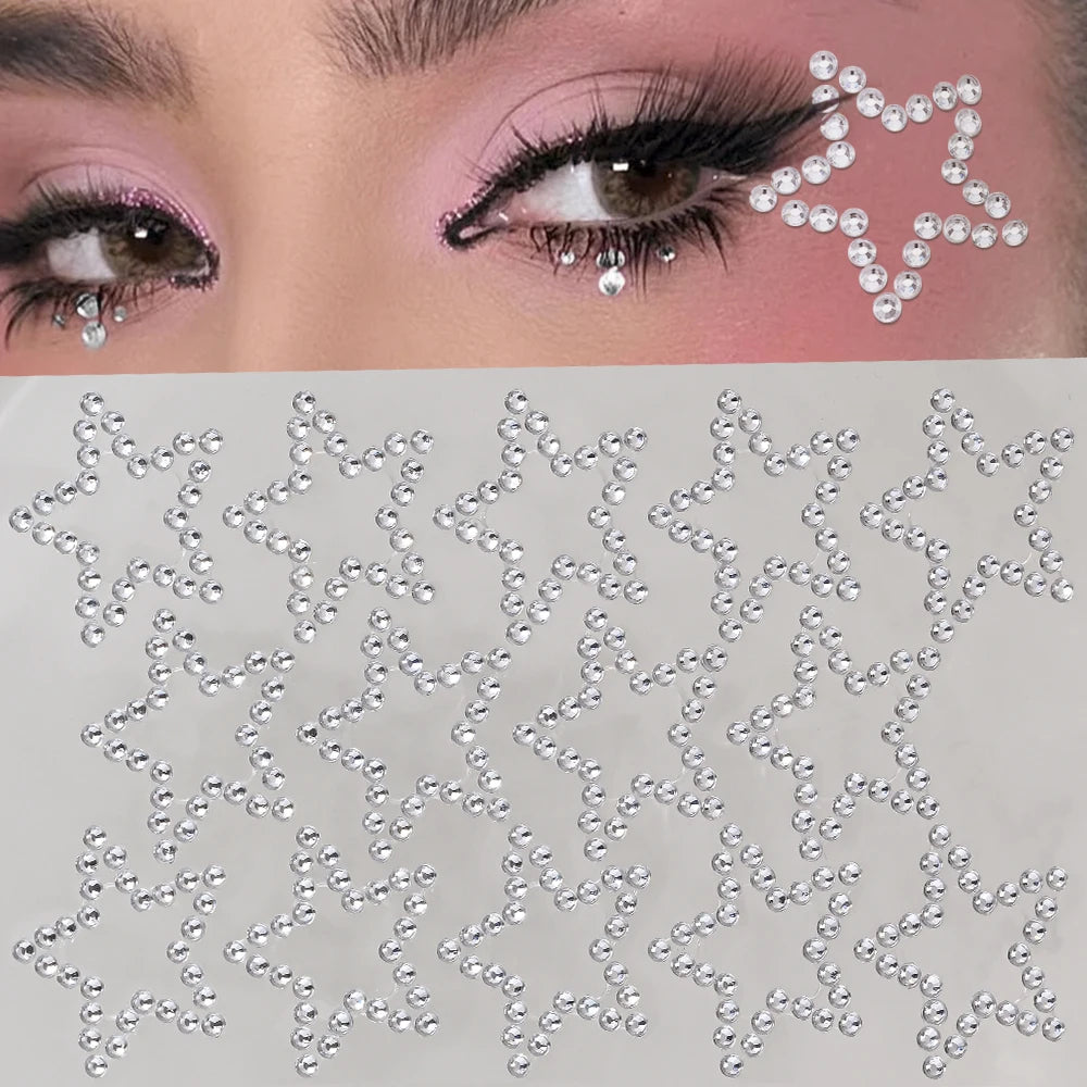 Strass Visage Aurora Cristal 3D – Bijoux Adhésifs Effet Diamant
