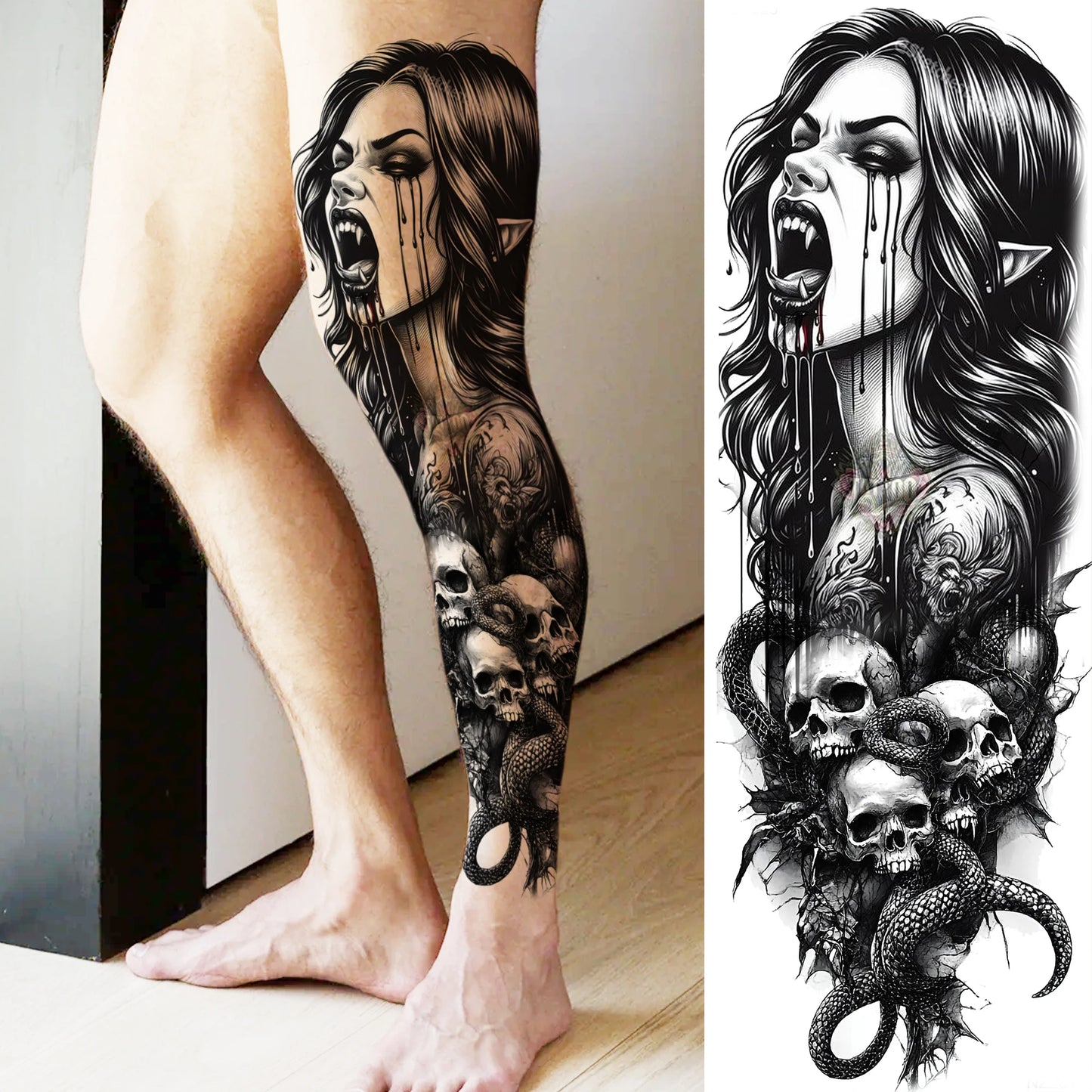 Tatouage Sleeve Bras Complet – Joker Gangster Grand Format