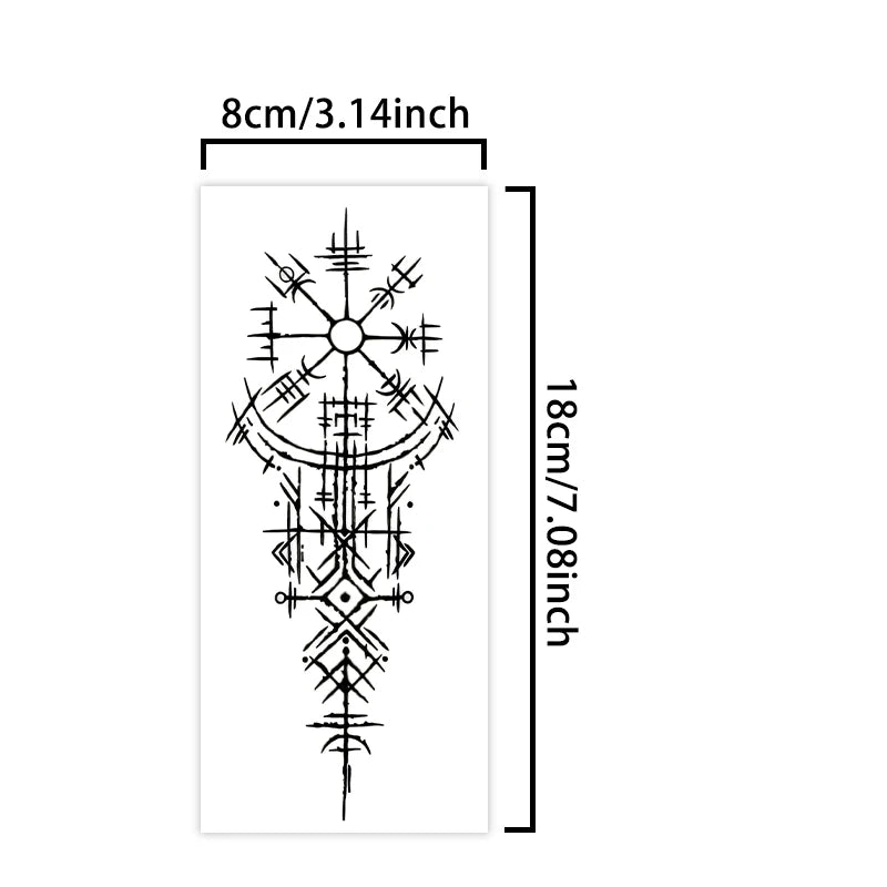 Tatouage Temporaire Runes Vikings Géométriques – Bras & Jambes