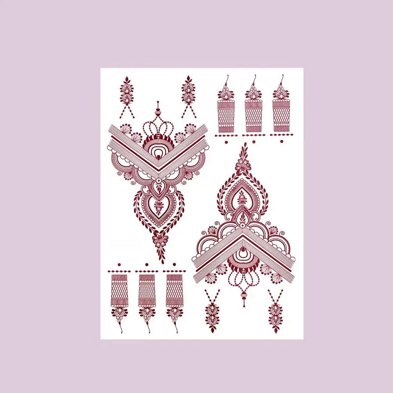 Tatouage Henné Bordeaux Mains et Corps - Motifs Floraux Mariage