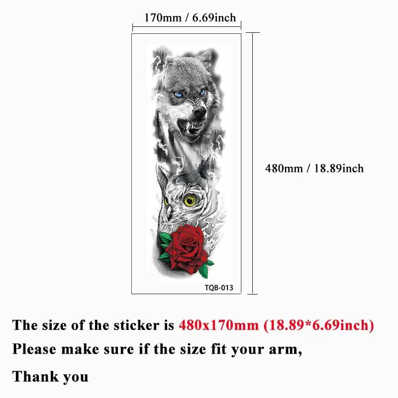 Tatouage Temporaire Tribal Totem – Sleeve Bras Complet