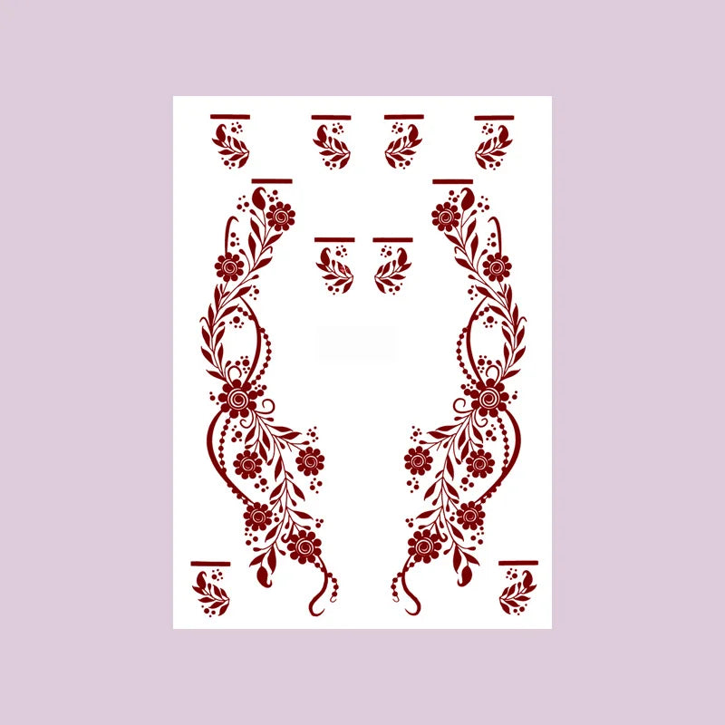 Tatouage Henné Bordeaux Mains et Corps - Motifs Floraux Mariage