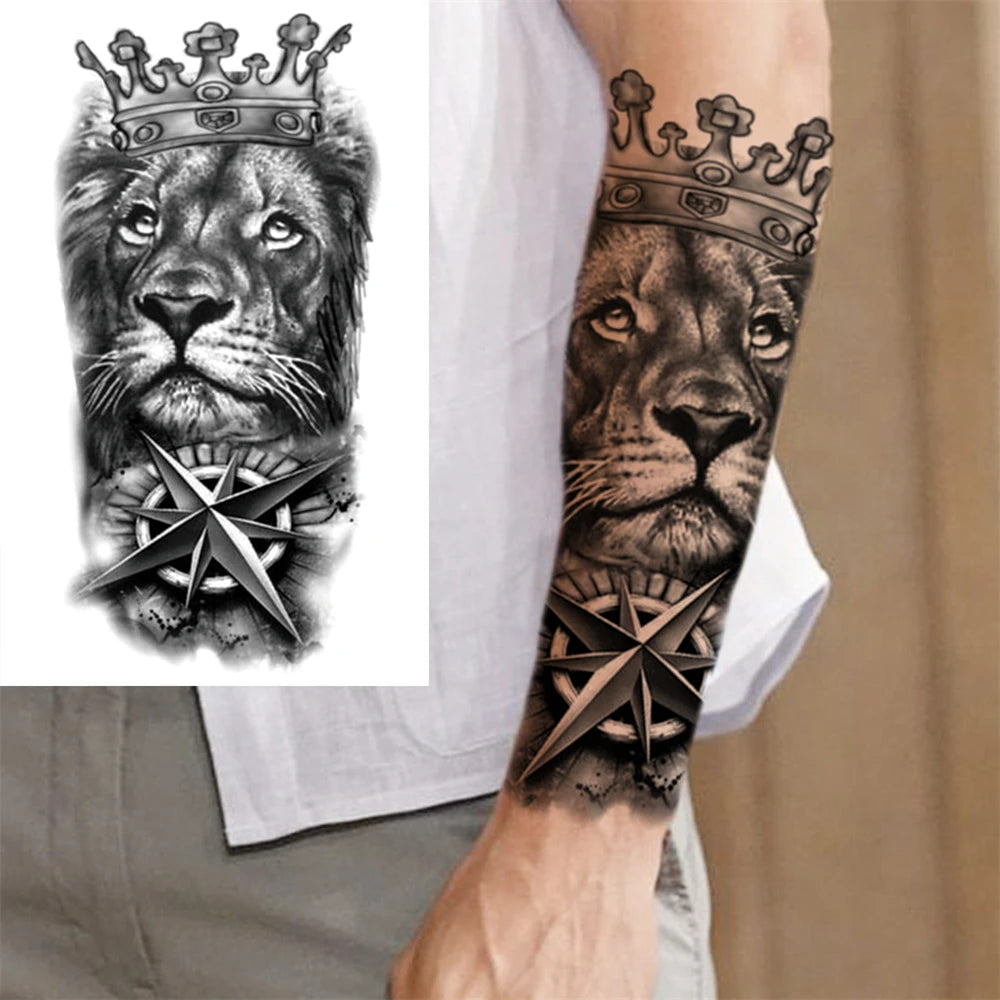 Tatouage Sleeve Bras Complet – Style Guerrier Réaliste Homme & Femme
