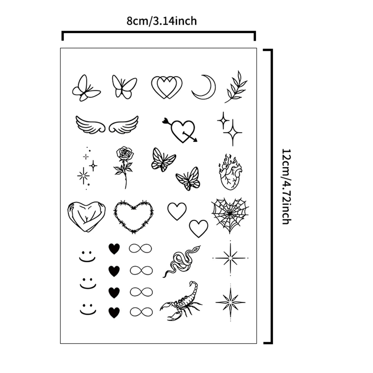 Mini Tatouages Temporaires – Petits Motifs Doigt & Poignet