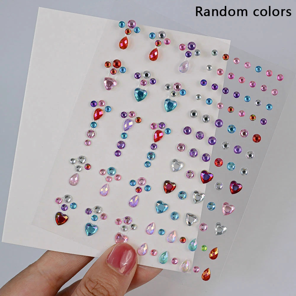 Strass Visage Aurora Cristal 3D – Bijoux Adhésifs Effet Diamant