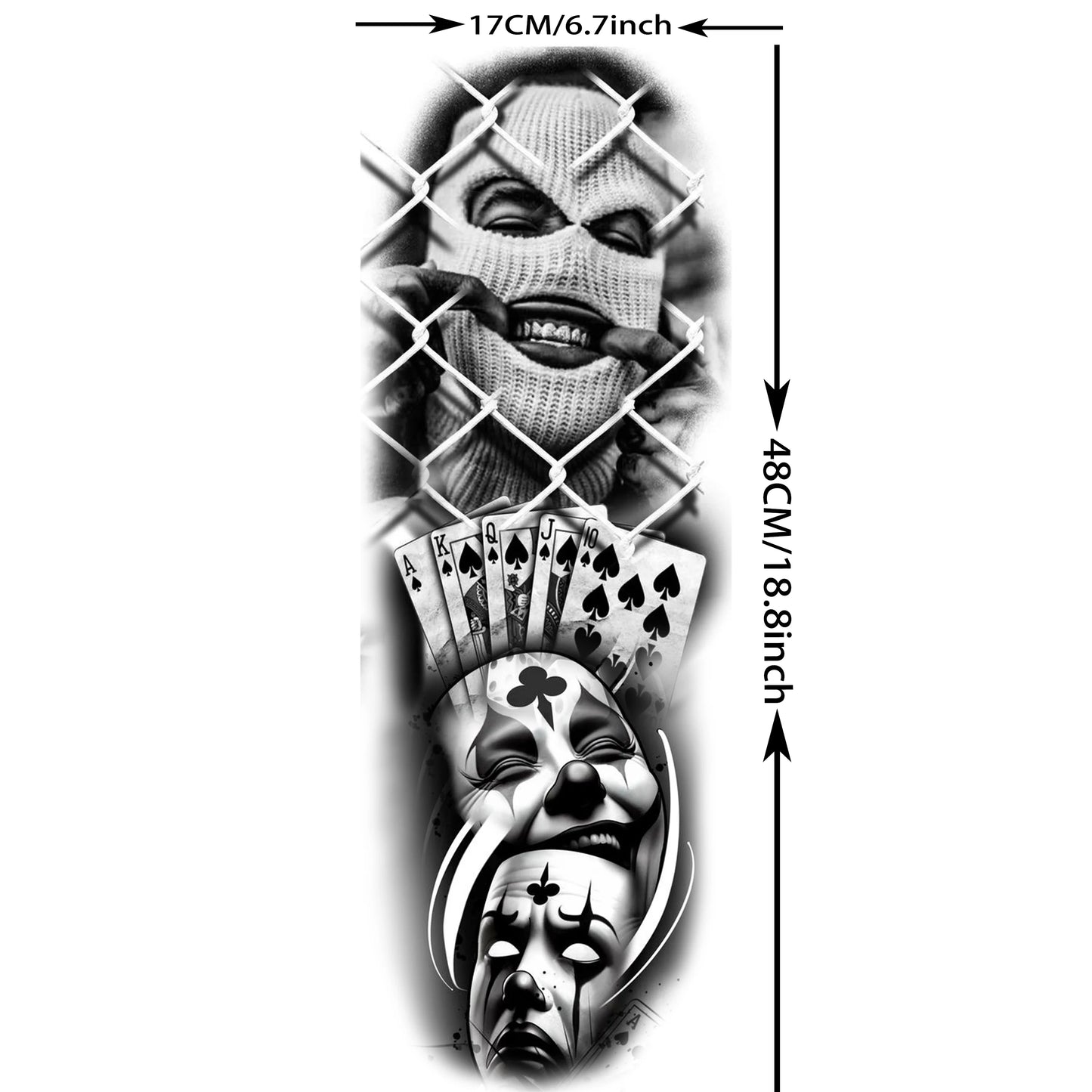 Tatouage Sleeve Bras Complet – Joker Gangster Grand Format