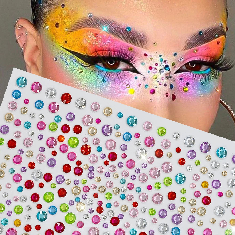 Strass Visage Aurora Cristal 3D – Bijoux Adhésifs Effet Diamant
