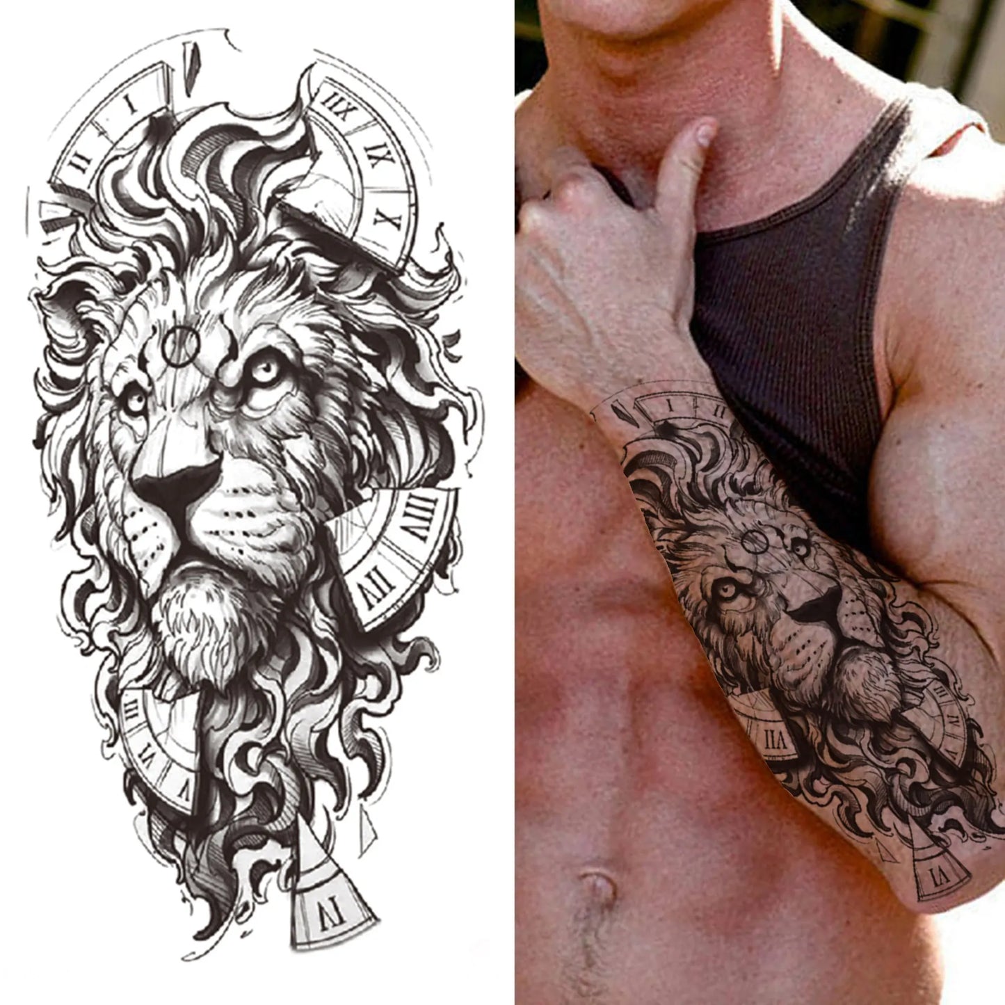 Tatouage Sleeve Bras Complet – Style Guerrier Réaliste Homme & Femme