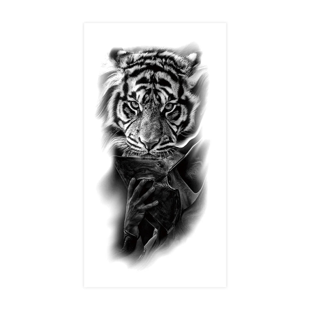 Tatouage Sleeve Animal – Loup, Lion, Tigre Bras Complet