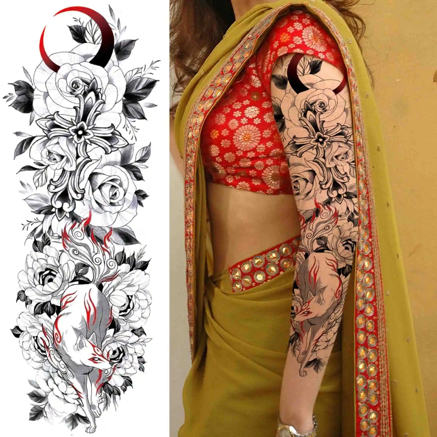 Tatouage Sleeve Bras Complet – Style Guerrier Réaliste Homme & Femme