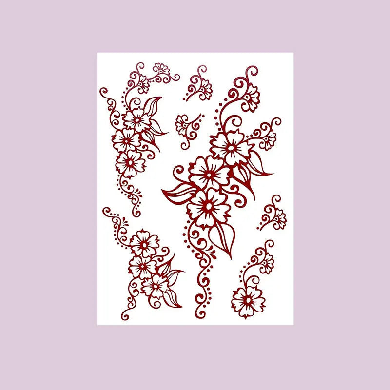 Tatouage Henné Bordeaux Pieds & Mains - Fleurs Florales Mariage Ramadan Festival