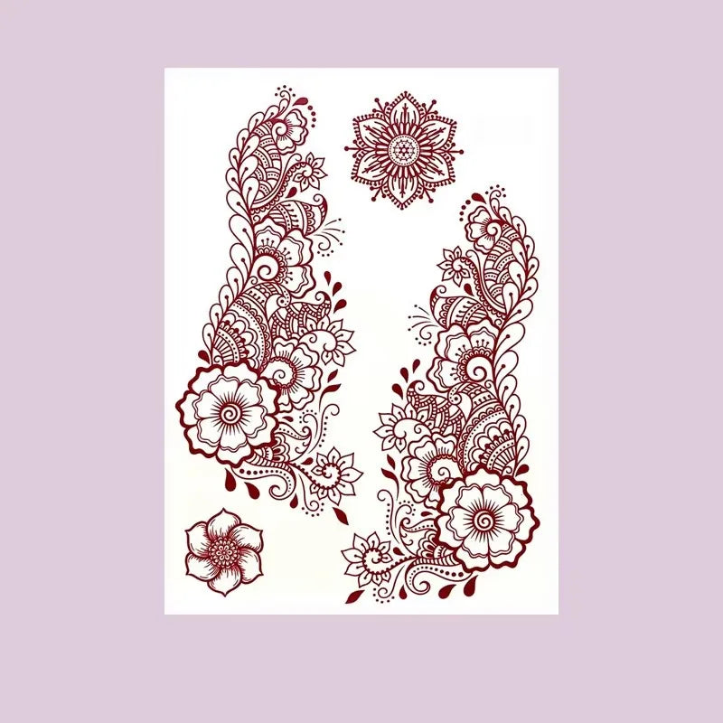 Tatouage Henné Bordeaux Mains et Corps - Motifs Floraux Mariage