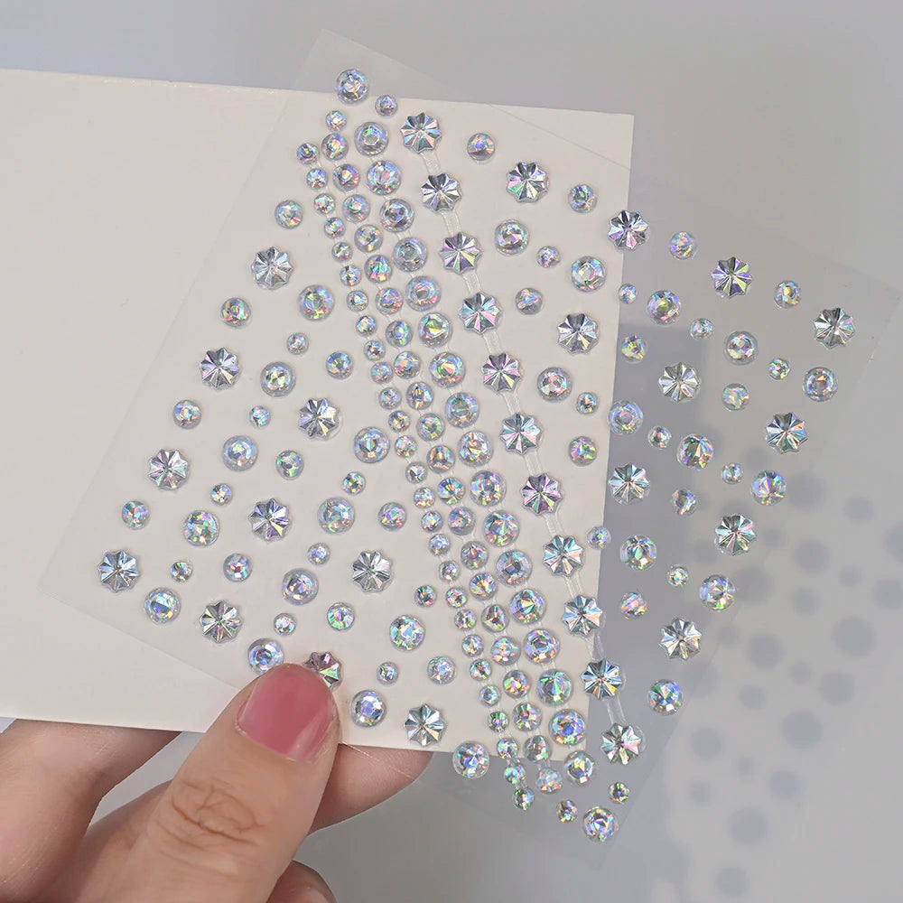 Strass Visage Aurora Cristal 3D – Bijoux Adhésifs Effet Diamant