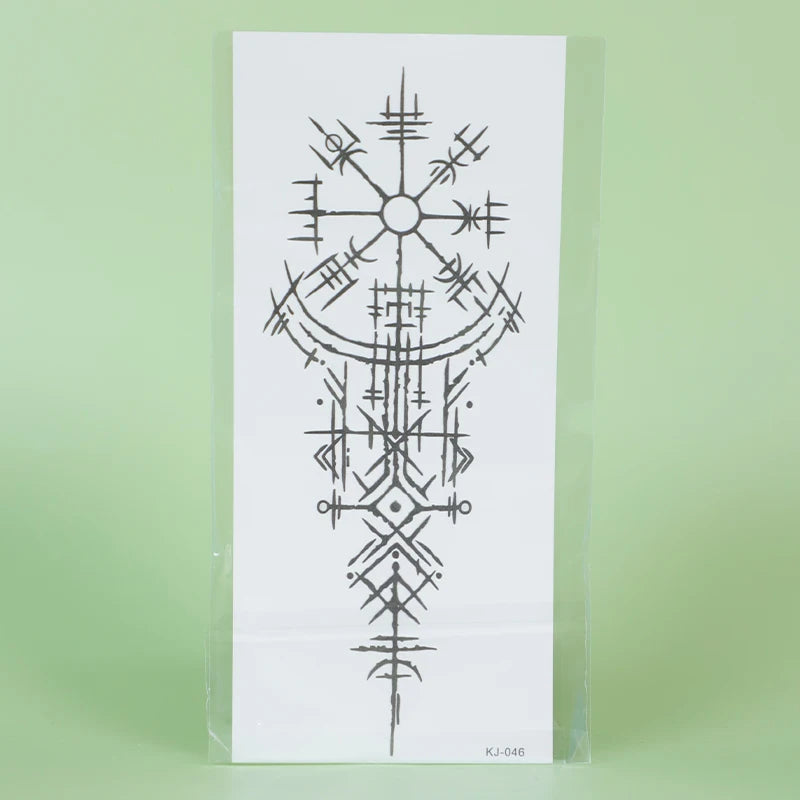 Tatouage Temporaire Runes Vikings Géométriques – Bras & Jambes