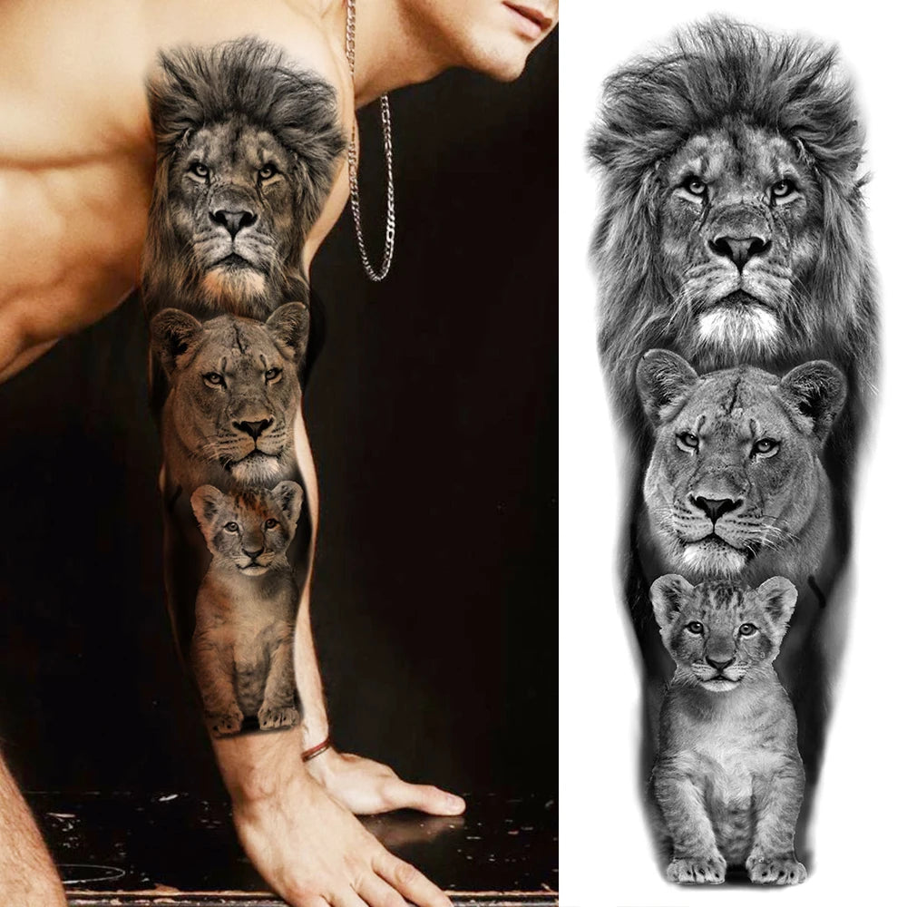 Tatouage Sleeve Bras Complet – Style Guerrier Réaliste Homme & Femme
