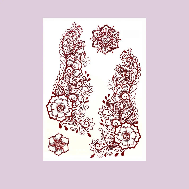 Tatouage Henné Bordeaux Mains et Corps - Motifs Floraux Mariage