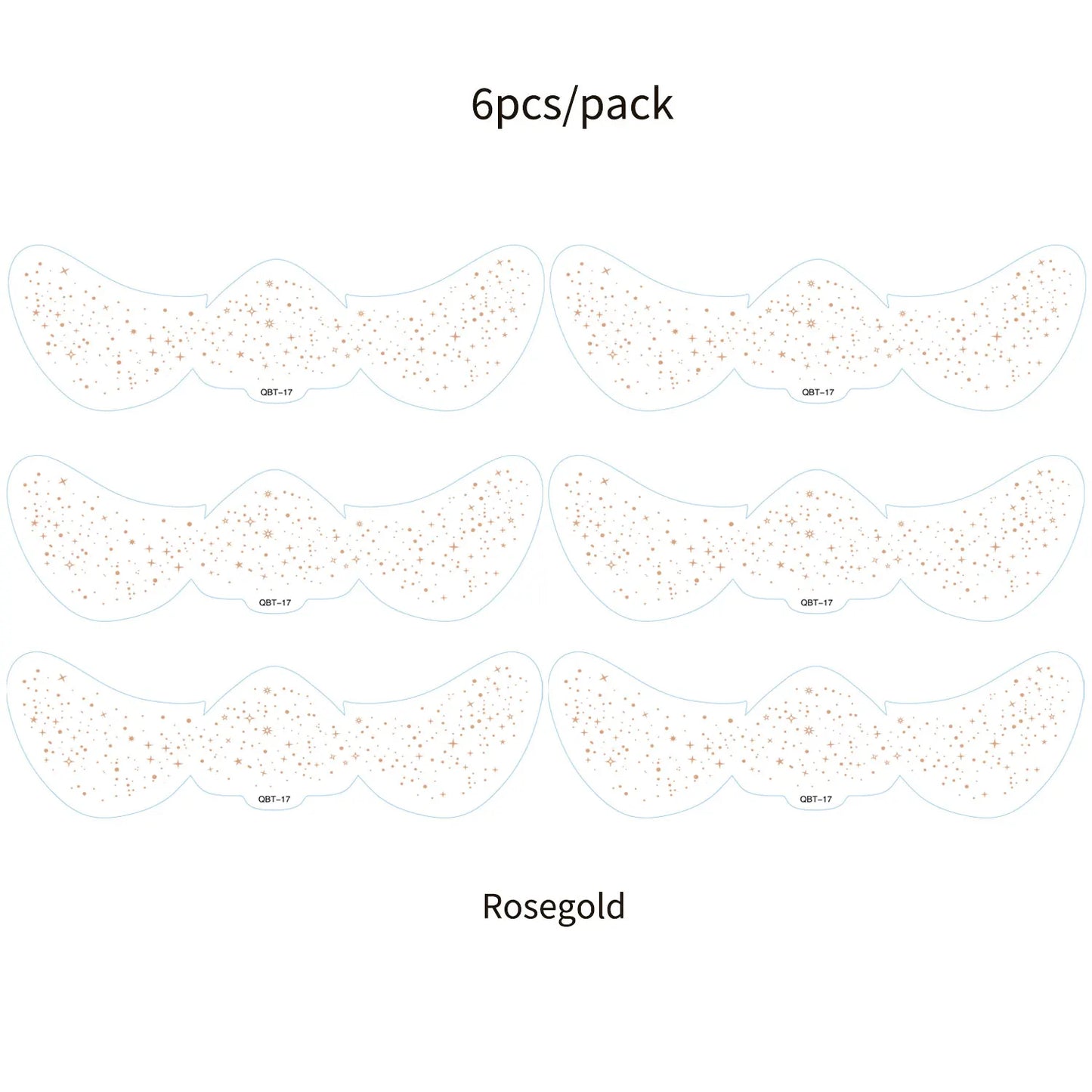 Faux Taches de Rousseur Pailletées - 6 Planches Stickers Maquillage Tendance