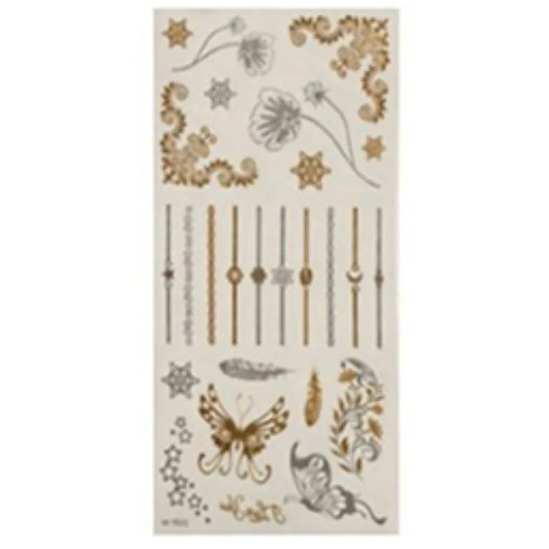 Tatouage Henné Dentelle Dorée - Alphabet Anglais Waterproof